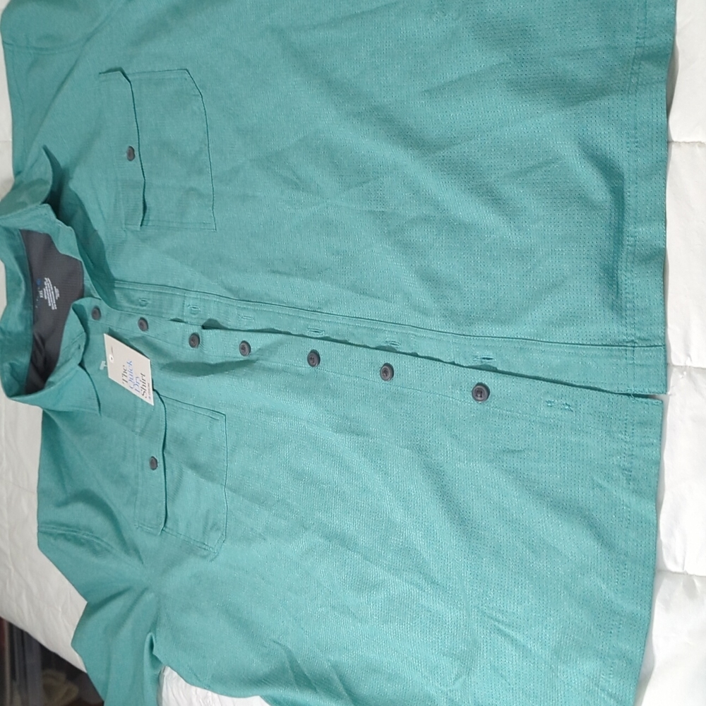 Croft & Borrow men's cooling shirt quick dry XXL NWT new with tags green collar